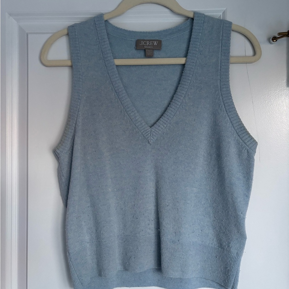 J. Crew Women's Light Blue V-Neck Sweater Vest